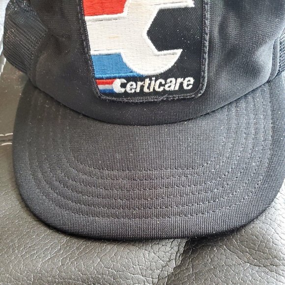 Vintage Pro Fit Trucker CERTICARE Patch Snapback Hat Mesh  Vintage Pro Fit Trucker CERTICARE Patch Snapback Hat Mesh Cap Automotive Rare US